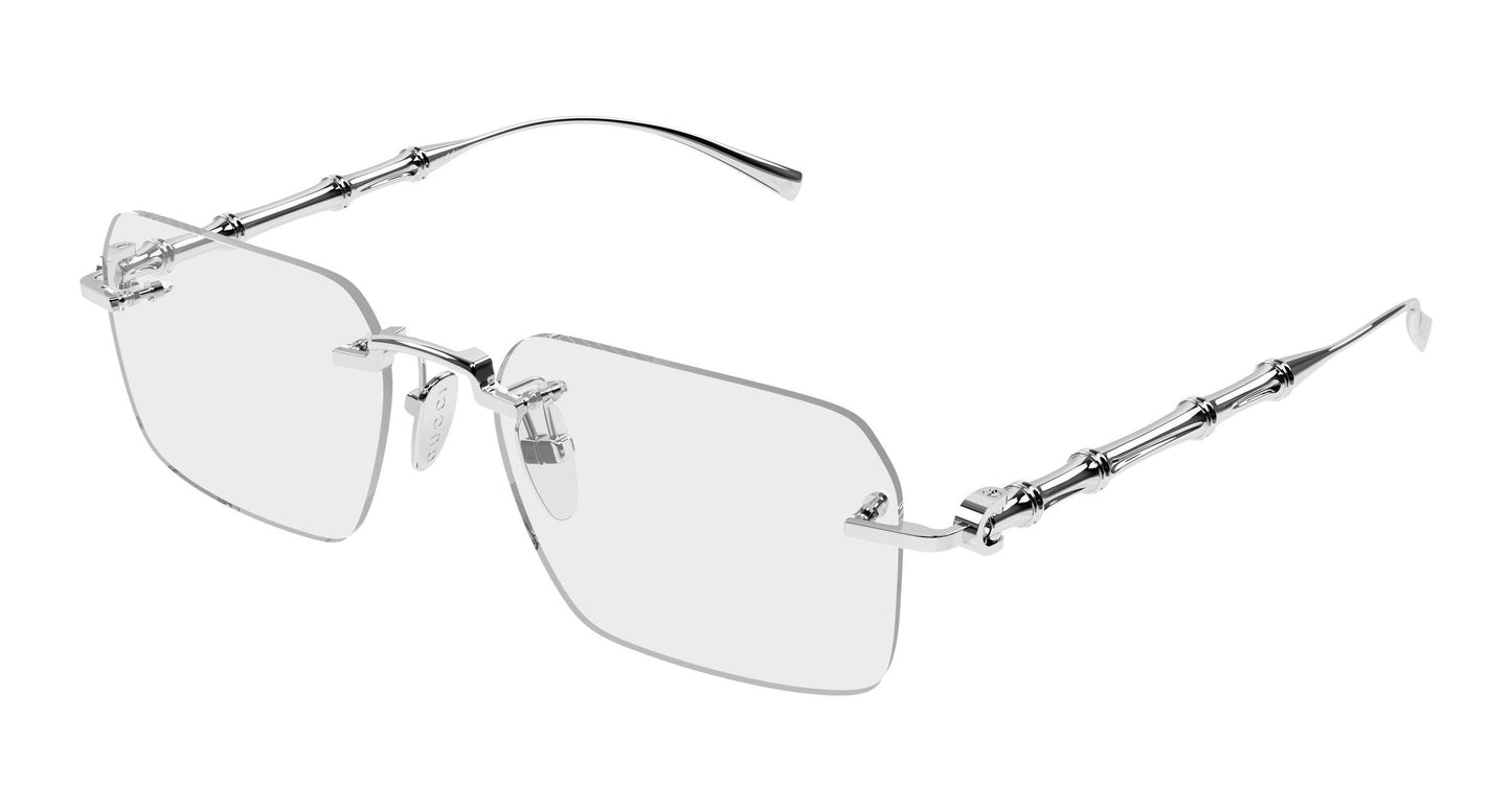 Gucci GG2154o-001 eyeglasses in silver frame with clear lenses