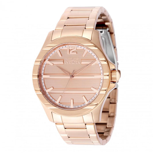 Invicta 50332 watch with rose gold dial and stainless steel band