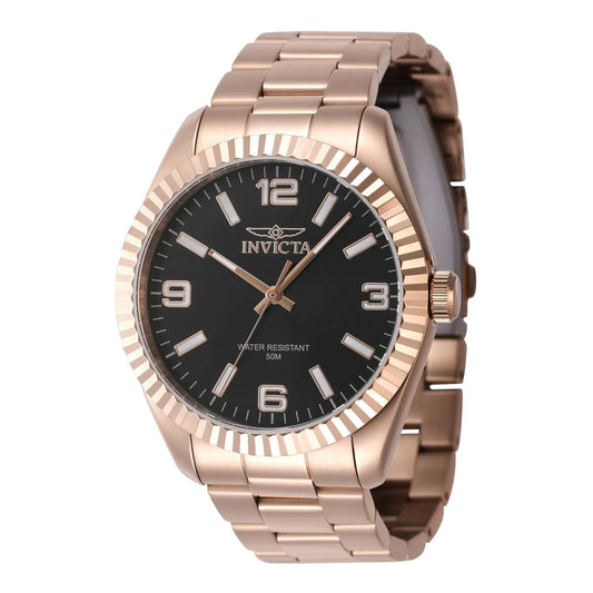 Invicta 47461 watch with black dial and stainless steel band