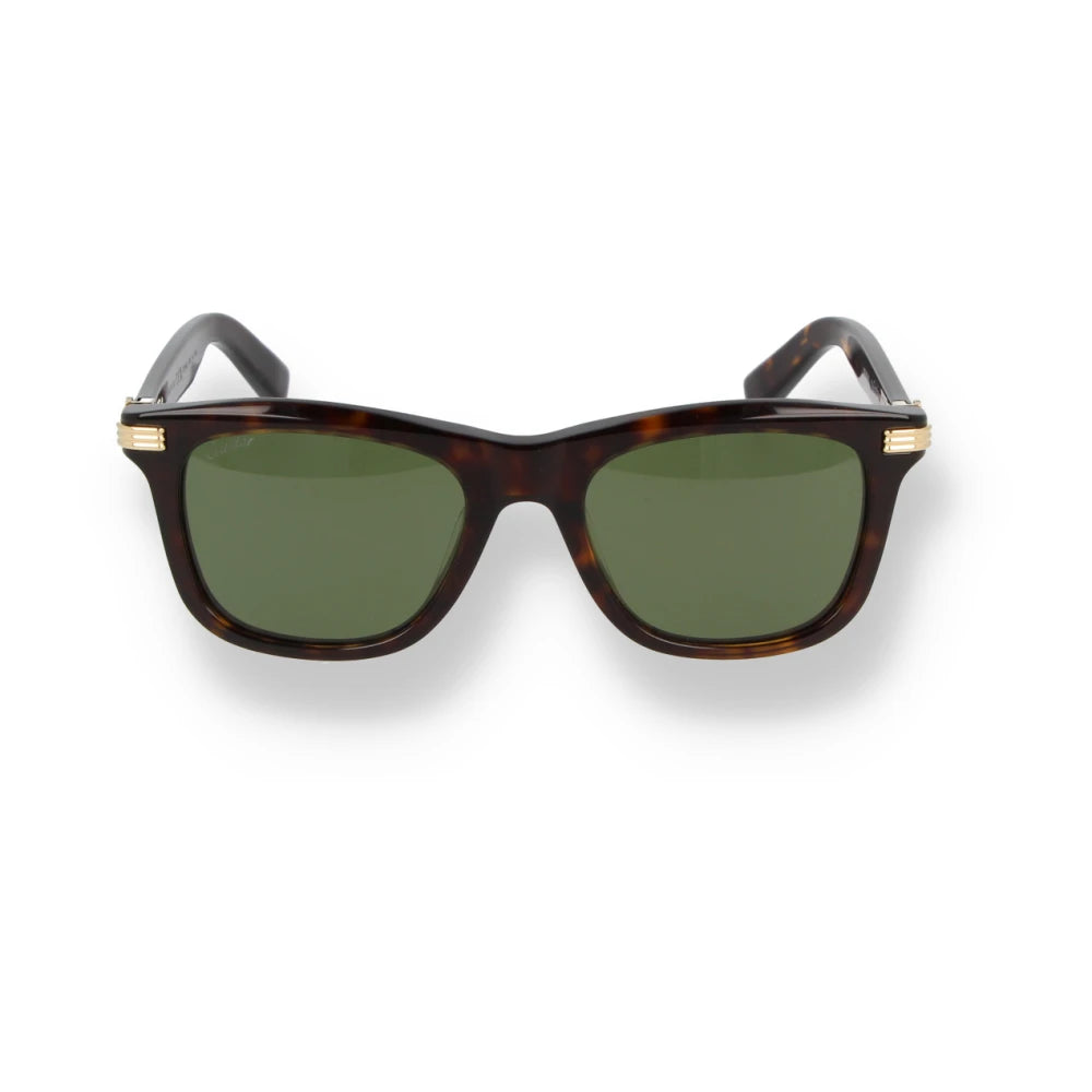 Cartier CT0396S-002 Havana Havana Green Rectangular Sunglasses 53mm Sunglasses