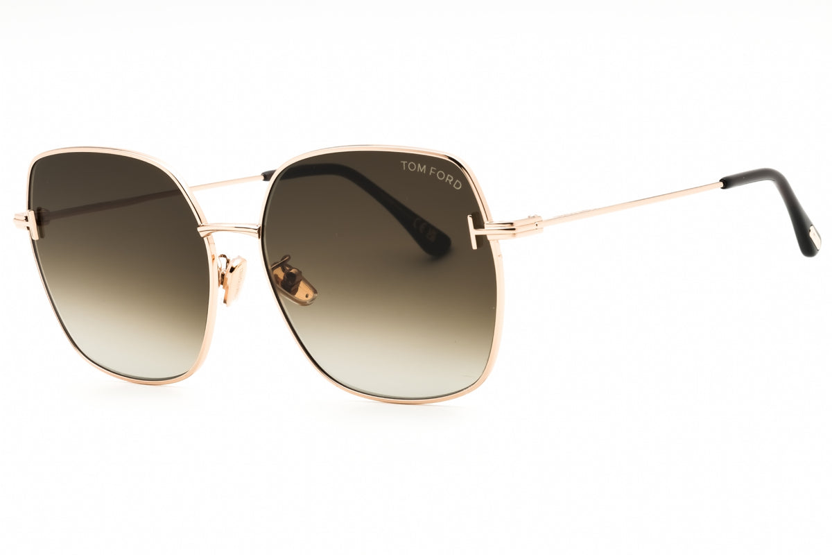 Tom Ford FT1250-K-28F shiny rose gold Rectangular Sunglasses 59mm Sunglasses