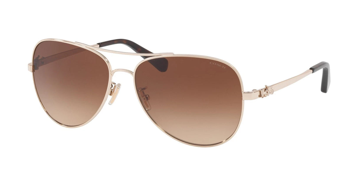Coach 0HC7074-900513-59 Gold Rectangle SUNGLASSES 0mm Sunglasses