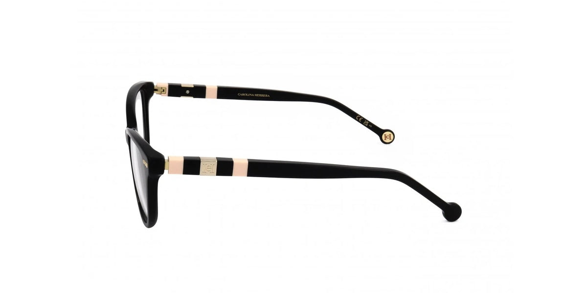 Carolina Herrera CH-0048 3H2 Black Rectangle Eyeglasses 55mm Eyeglasses