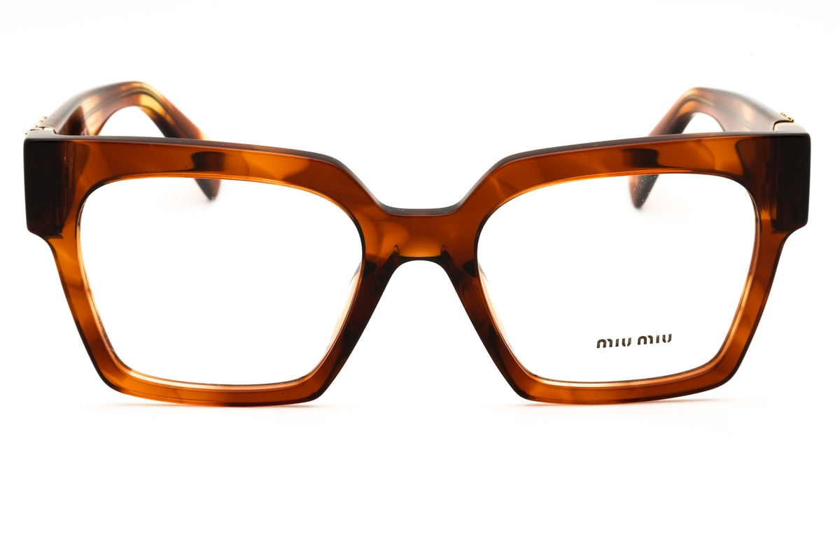 Miu Miu MU 04UV-11Q1O1 Striped Tobacco Rectangular Eyeglasses 52mm Eyeglasses