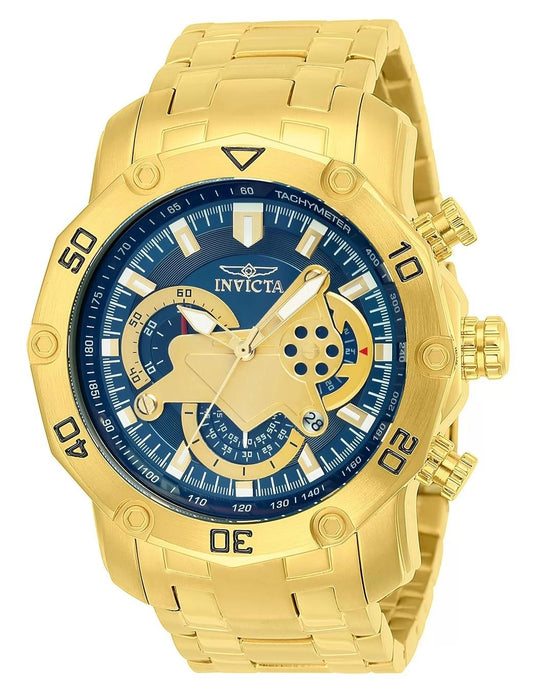 Invicta 22765 watch with blue dial and stainless steel band