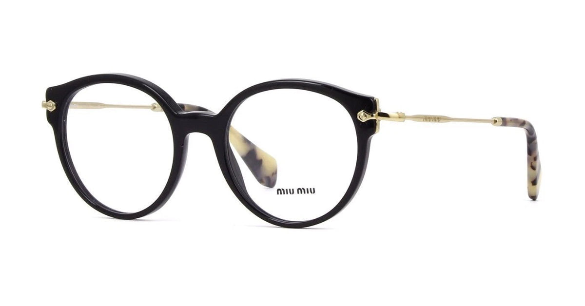 Miu Miu 0MU04PV-1AB1O1-50 Black/Gold Full Rim EYEGLASSES 50mm Eyeglasses
