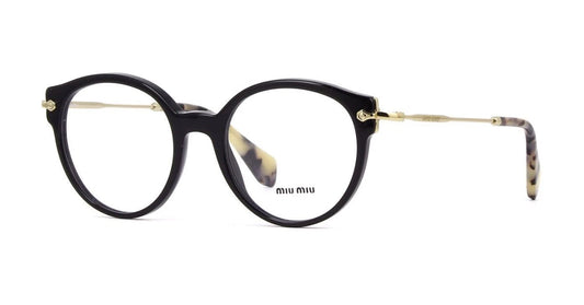 Miu Miu 0MU04PV-1AB1O1-50 Black/Gold Full Rim EYEGLASSES 50mm Eyeglasses