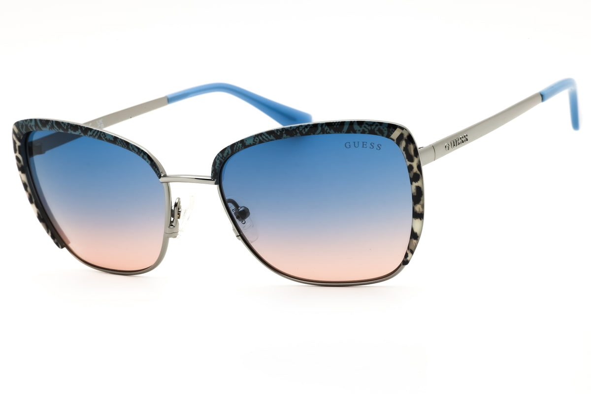Guess GU00218-10W shiny light nickeltin Cat eye Sunglasses 57mm Sunglasses