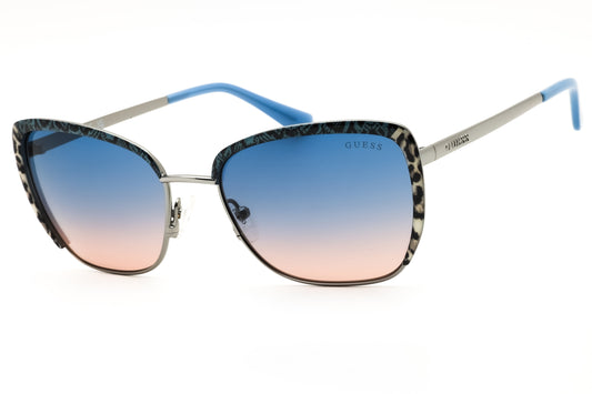 Guess GU00218-10W shiny light nickeltin Cat eye Sunglasses 57mm Sunglasses