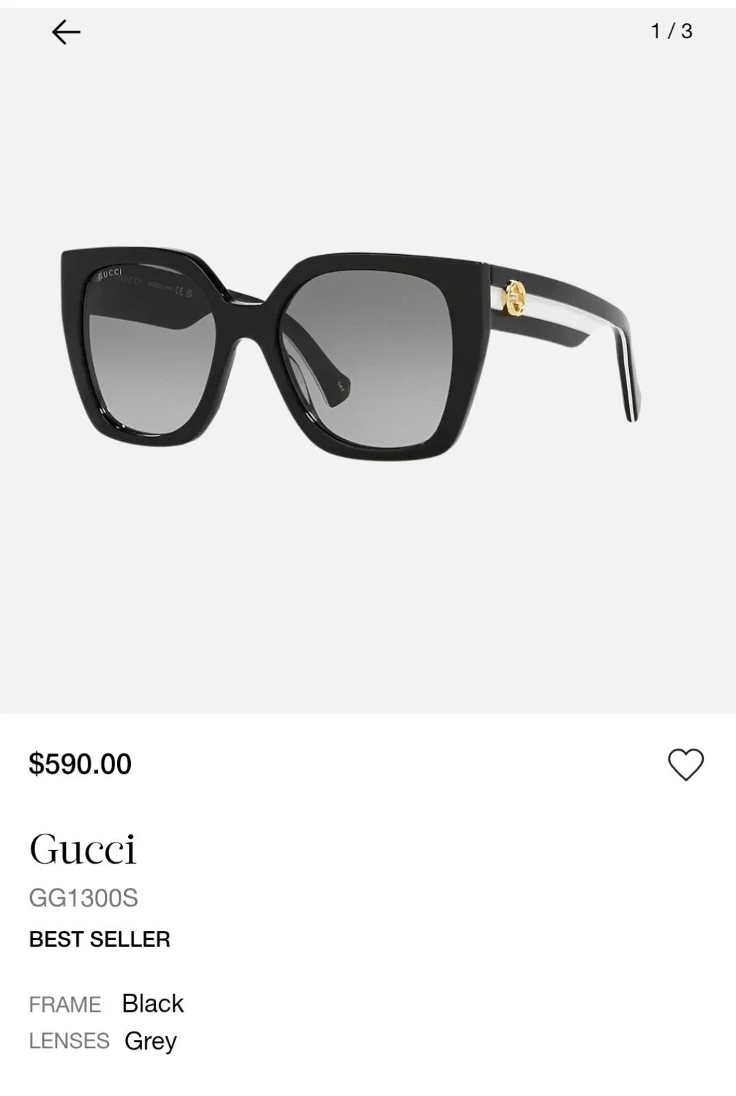 Gucci GG1300S-004-55 0 New Sunglasses