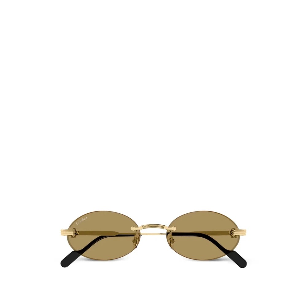 Cartier CT0615S-002 Gold Gold Brown Oval Sunglasses 53mm Sunglasses