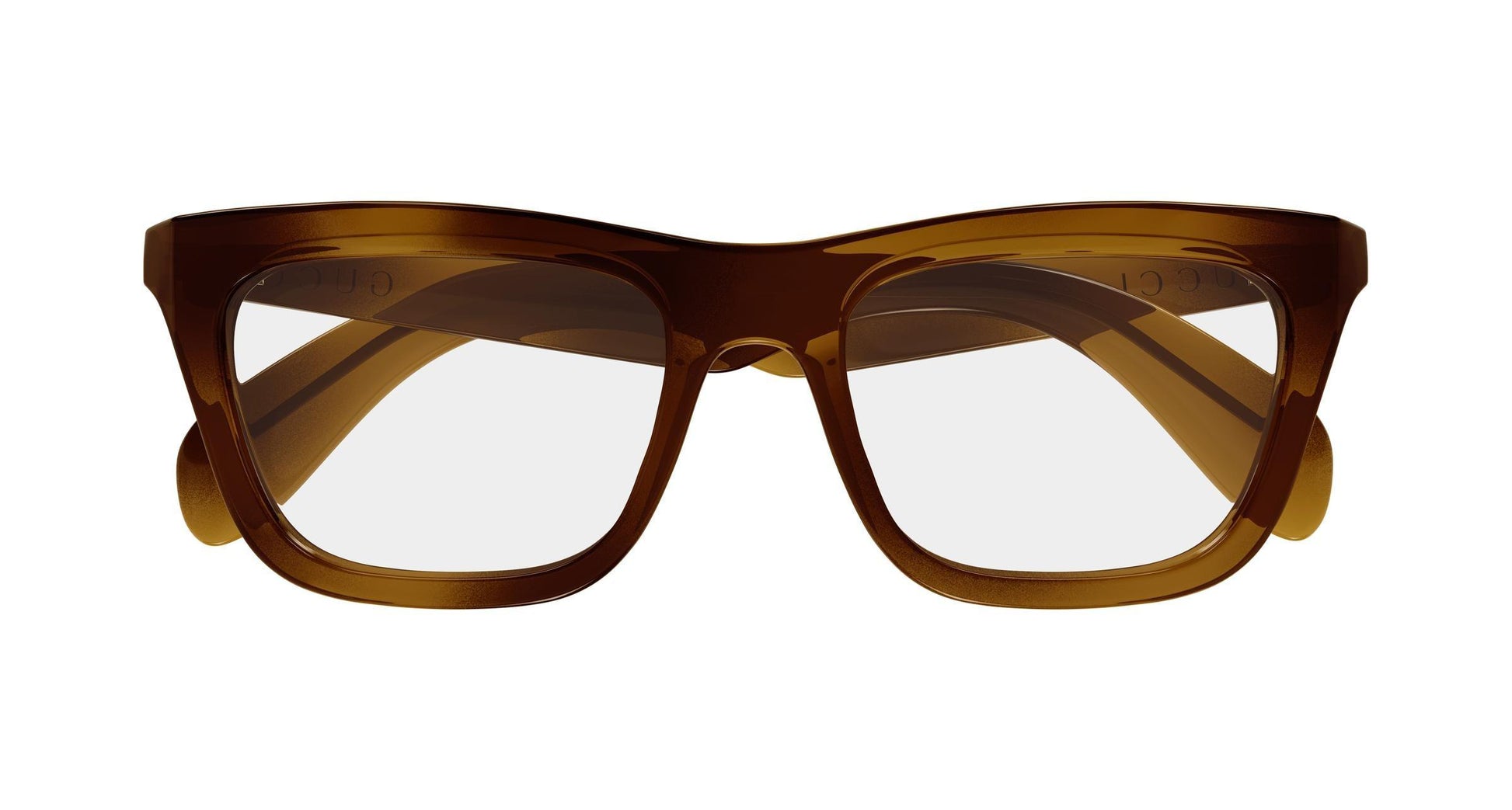 Gucci GG1933o-002 eyeglasses in havana frame with clear lenses