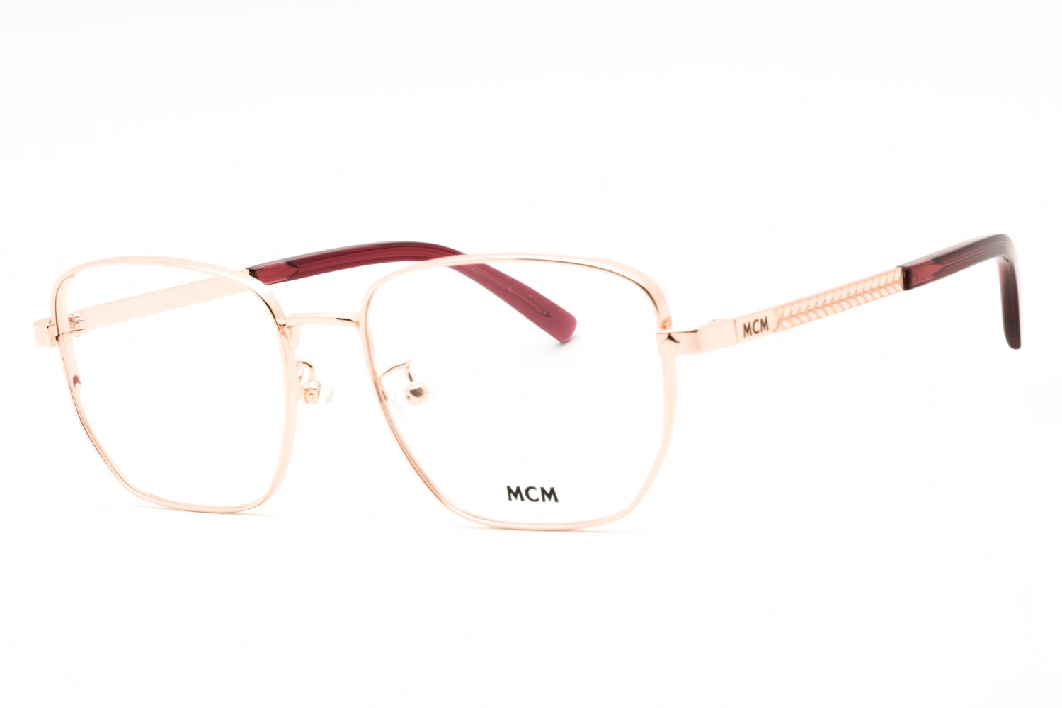 MCM MW5021-H-028 eyeglasses in shiny rose gold frame with clear lenses
