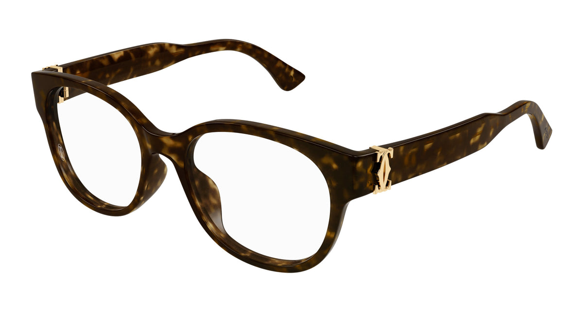 Cartier CT0452OA-002 Havana Havana Cat Eye Eyeglasses 53mm Eyeglasses