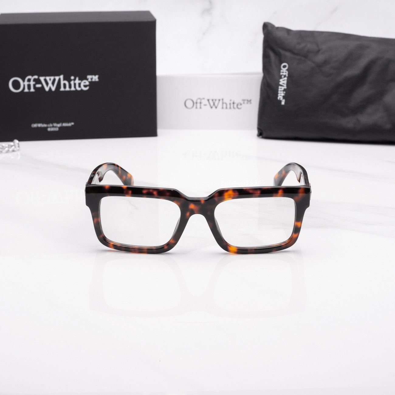 Off-White Style 42 Havana Blue Block Light 54mm New Eyeglasses