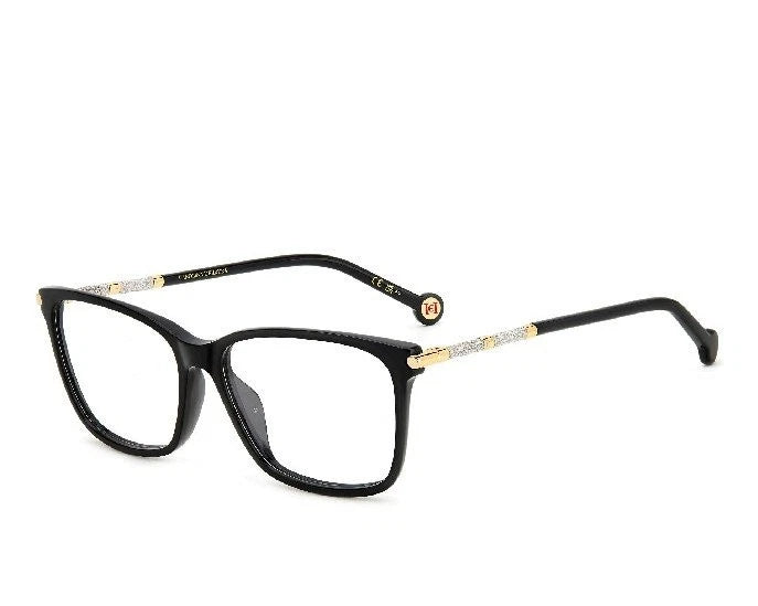 Carolina Herrera HER0199/G-2M2-55 Black Gold Rectangle Eyeglasses 55mm Eyeglasses