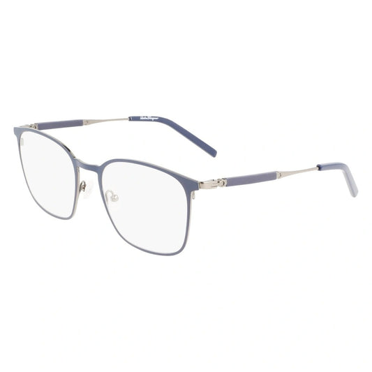 Salvatore Ferragamo 54mm Rectangular eyeglasses in light ruthenium frame with clear demo lenses
