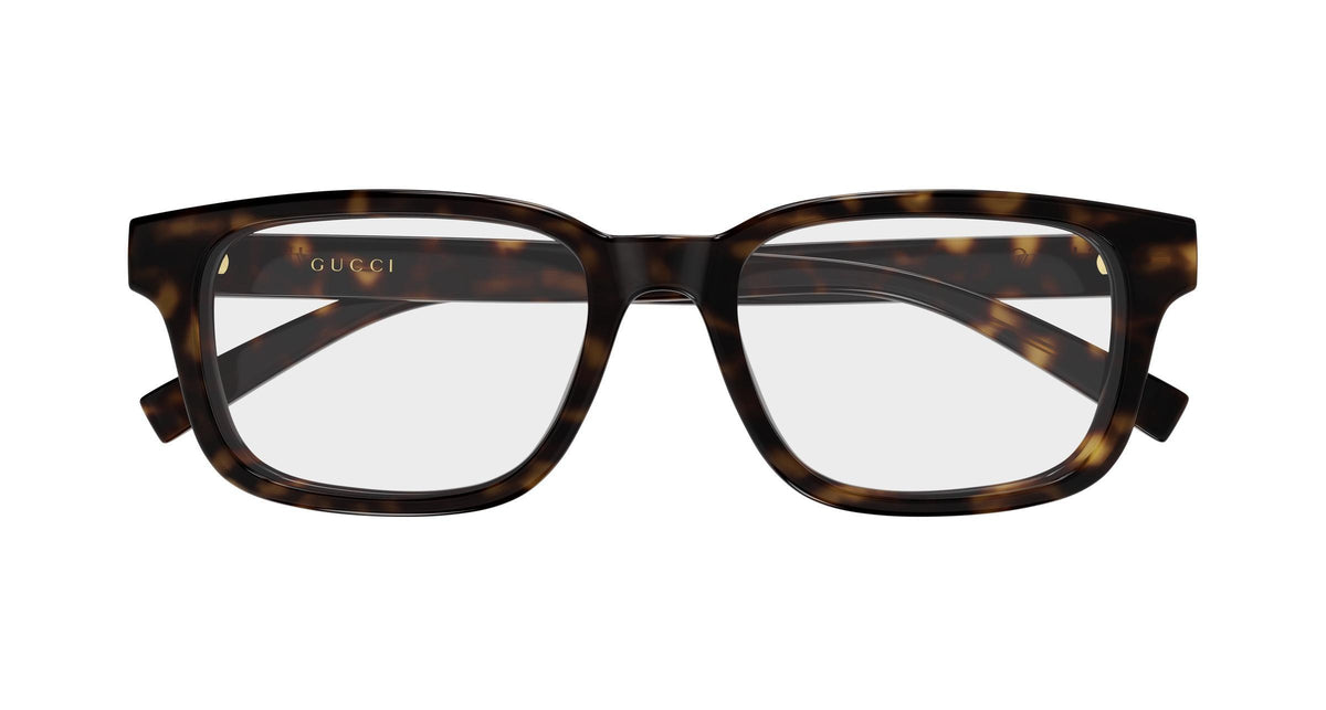 Gucci GG2107oL-002 eyeglasses in havana frame with clear lenses