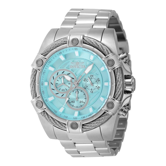 Invicta 48865 watch with light blue dial and stainless steel band