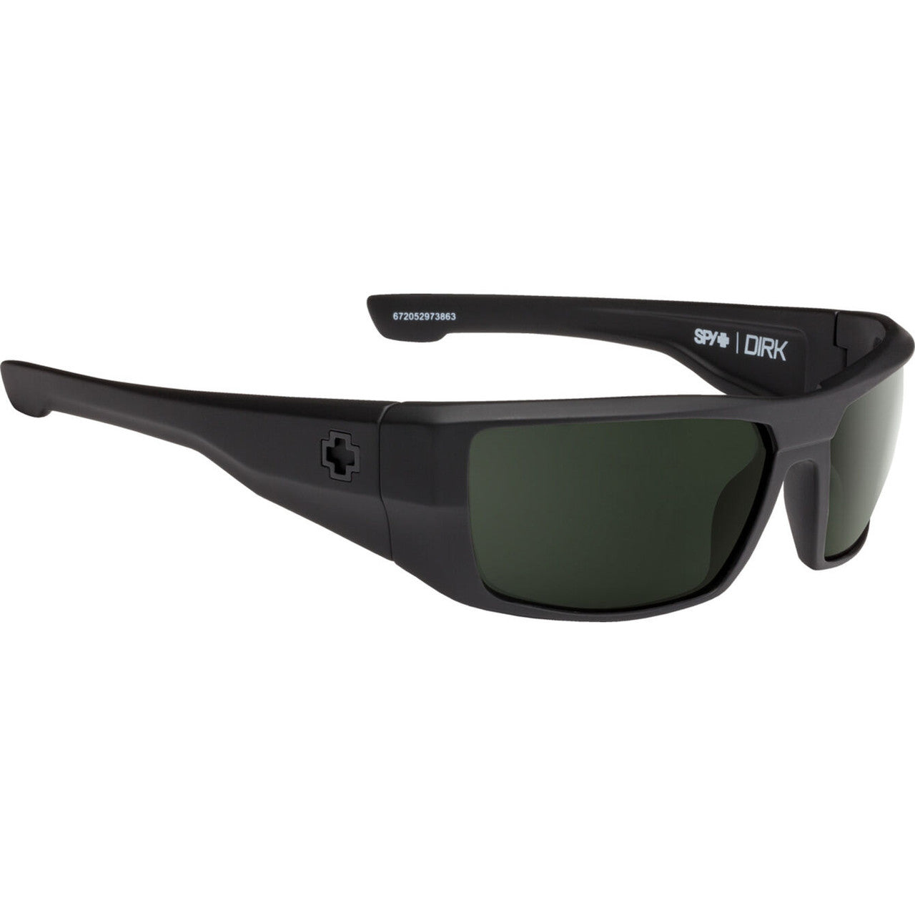 Spy DIRK- Soft Matte Black/Happy Gray Green 64mm New Sunglasses