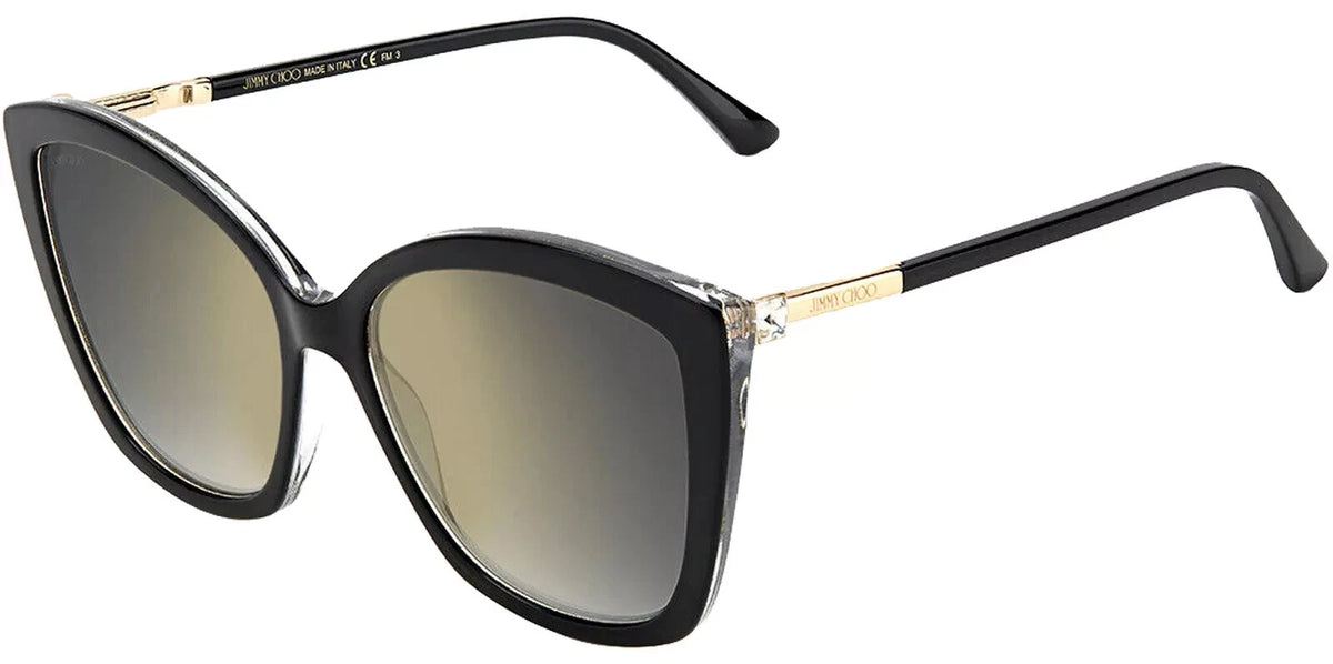 Jimmy Choo 0NAT-S-807-57 Black Rectangle SUNGLASSES 57mm Sunglasses
