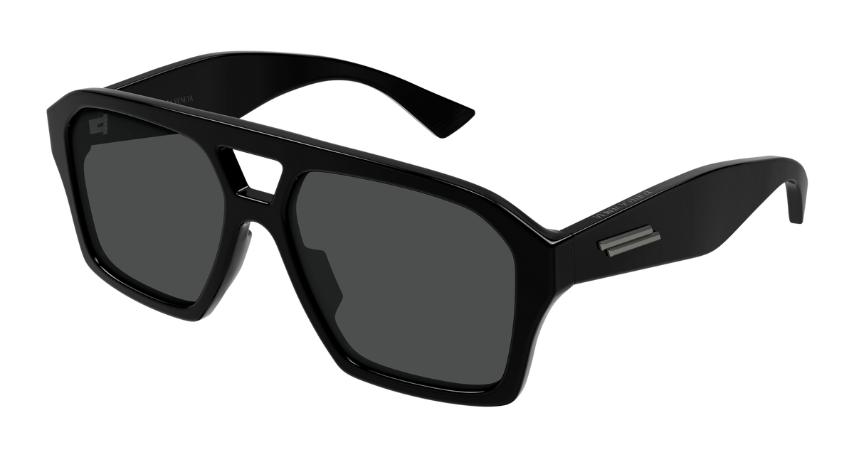 Bottega Veneta BV1501S-001-56 Black Rectangular  56mm Sunglasses