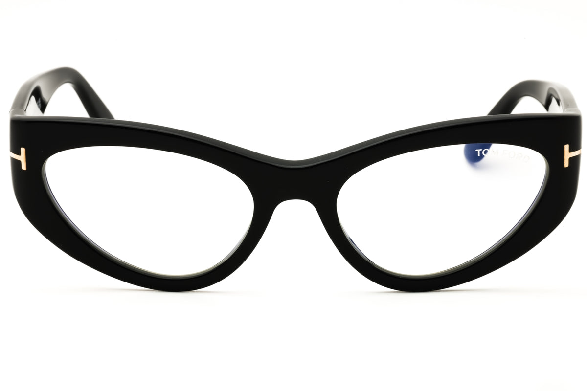 Tom Ford FT6134-B-001 shiny black Cat eye Eyeglasses 55mm