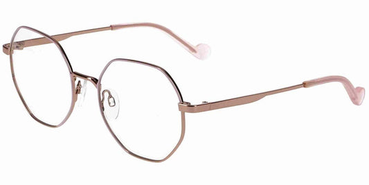 Benetton BEO3117-466 eyeglasses in shiny light rose gold frame with clear lenses