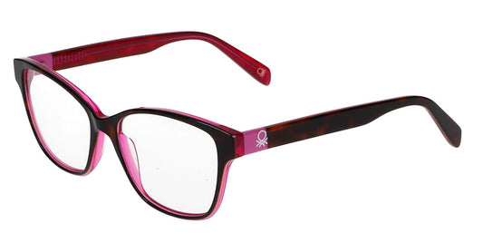 Benetton BEO1105-186 eyeglasses in brown havana and pink frame with clear lenses