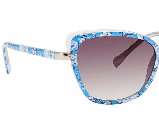 Vera Bradley FRANCISCA SWEET GARDEN BLUE 54mm New Sunglasses