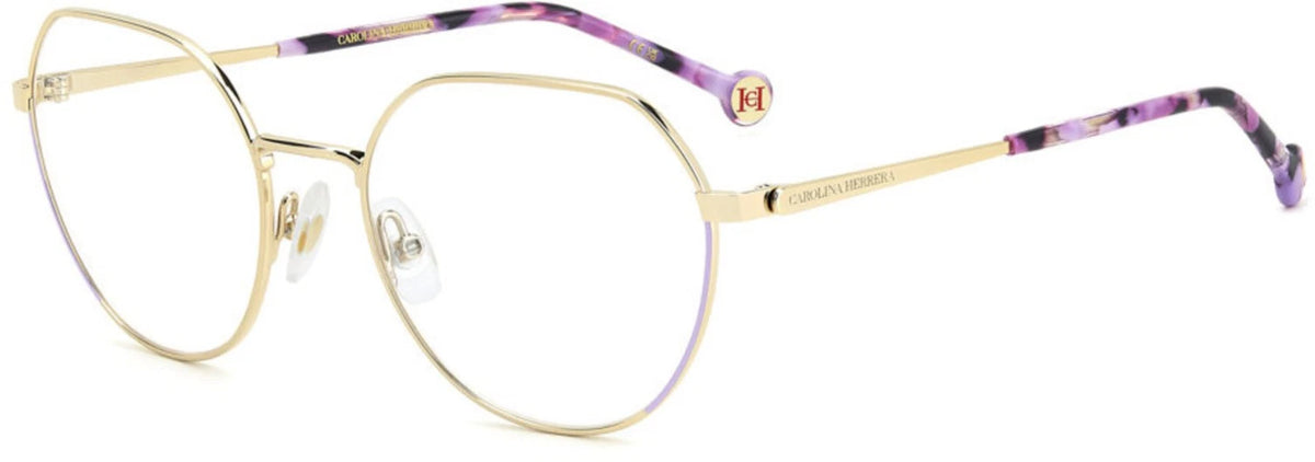 Carolina Herrera HER0296-BIA-54 Gold Purple Rectangle Eyeglasses 54mm Eyeglasses
