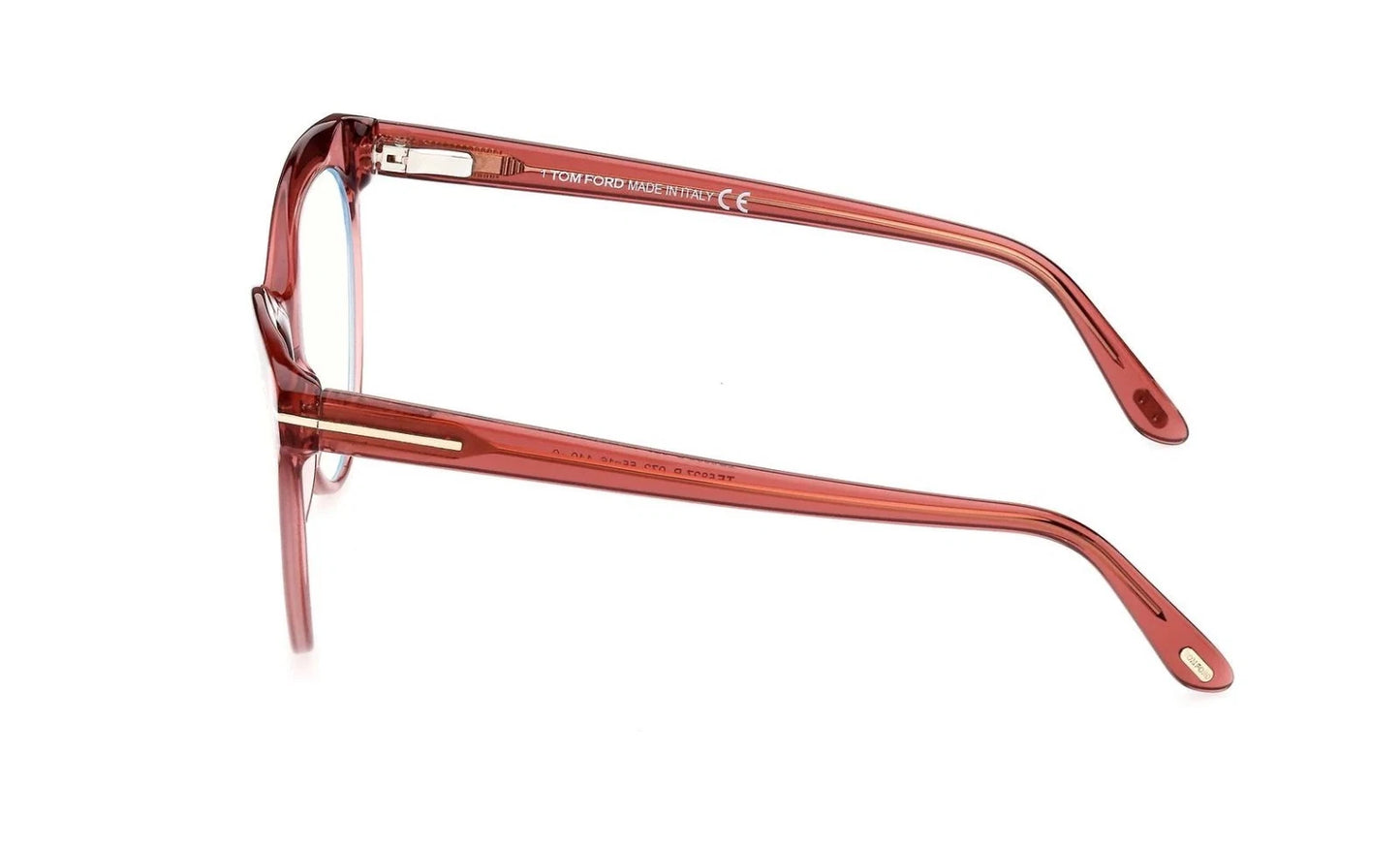 Tom Ford FT5827-B-072-55 eyeglasses in brown frame with clear lenses