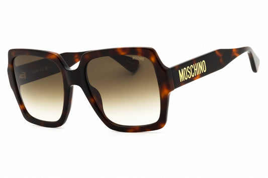 Moschino MOS127/S/US-005L 9K sunglasses in havana 2 frame with green shaded lenses