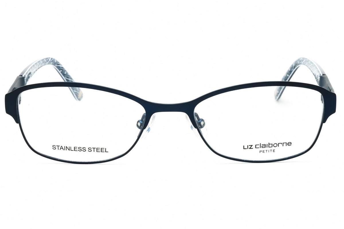 Liz Claiborne L 455-0E8W 00 SMTT NAVY Oval Eyeglasses 50mm Eyeglasses