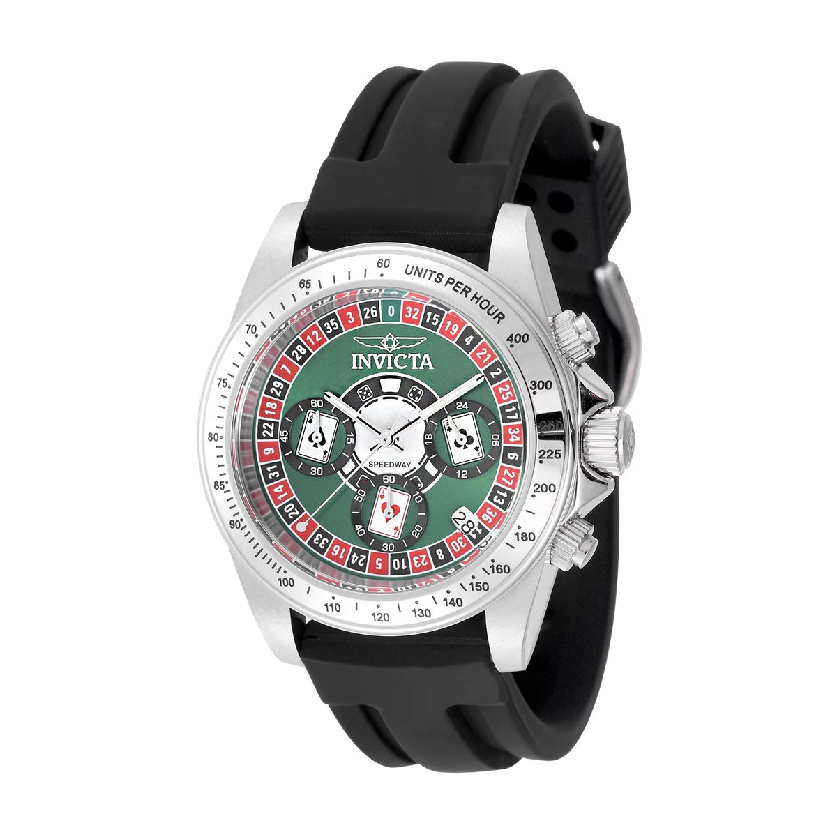 Invicta 50492 Quartz Watch Green Dial Silicone 39.5mm Men