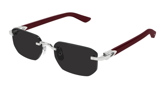 Cartier CT0622S-002 Grey Rimless Sunglasses 53mm