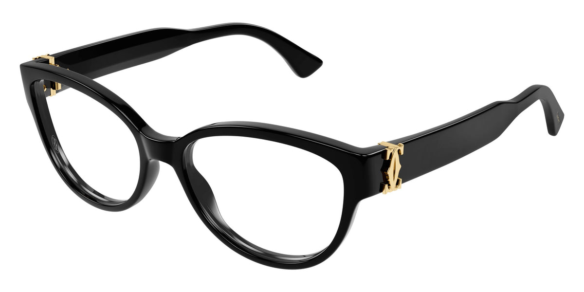 Cartier CT0450O-001 Black Black Cat Eye Eyeglasses 54mm Eyeglasses