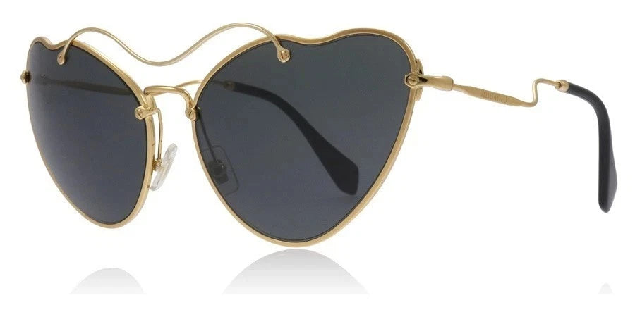 Miu Miu 0MU55RS-7OE1A1-65 Antique Gold Round SUNGLASSES 0mm Sunglasses