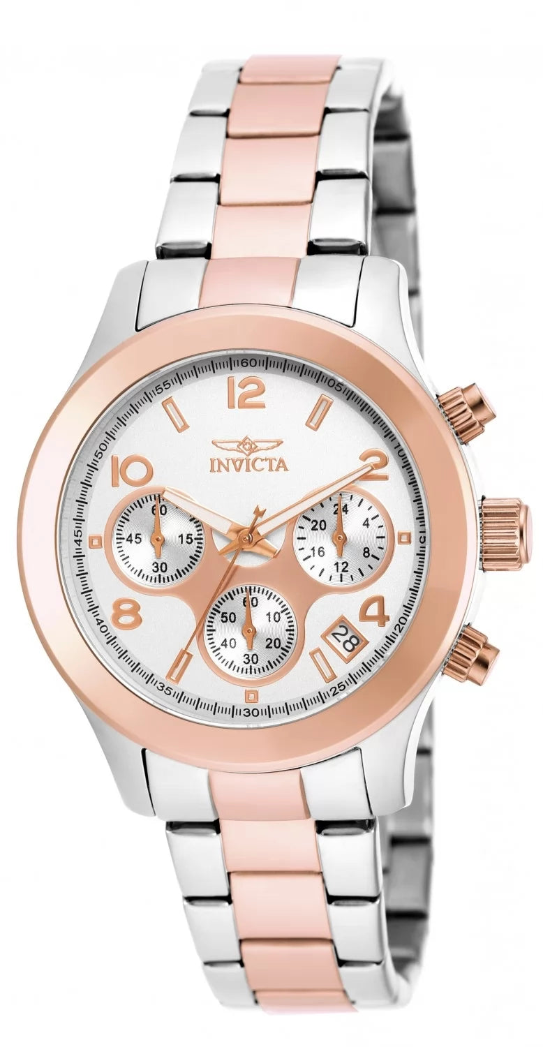 Invicta 19220 Quartz Watch Silver Dial Stainless Steel 38mm Lady