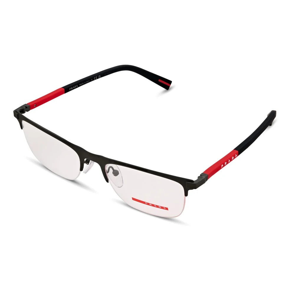 Prada PS50RV-06P1O1-55 eyeglasses in gray frame with clear lenses