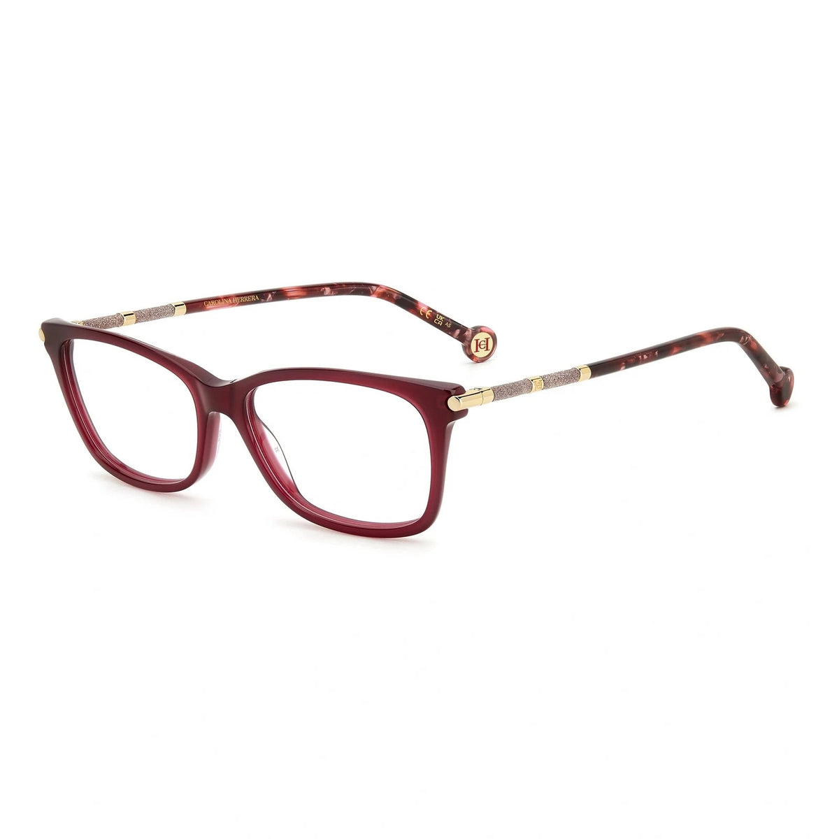 Carolina Herrera HER0198-6K3-53 Red Gold Rectangle Eyeglasses 53mm Eyeglasses