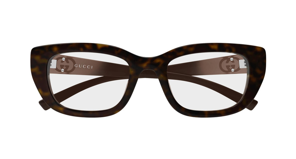 Gucci GG2027o-002 eyeglasses in brown frame with clear lenses