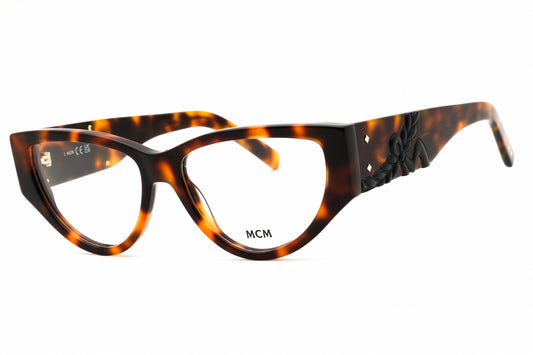 MCM MW5004-052 eyeglasses in dark havana frame with clear demo lenses