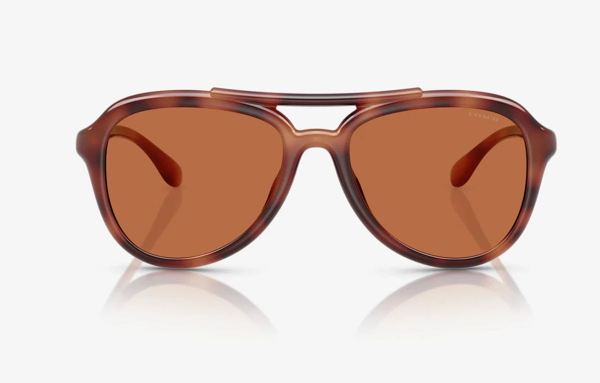 Coach 0HC8406U-577473-55 CARAMEL TORTOISE Round SUNGLASSES 0mm Sunglasses
