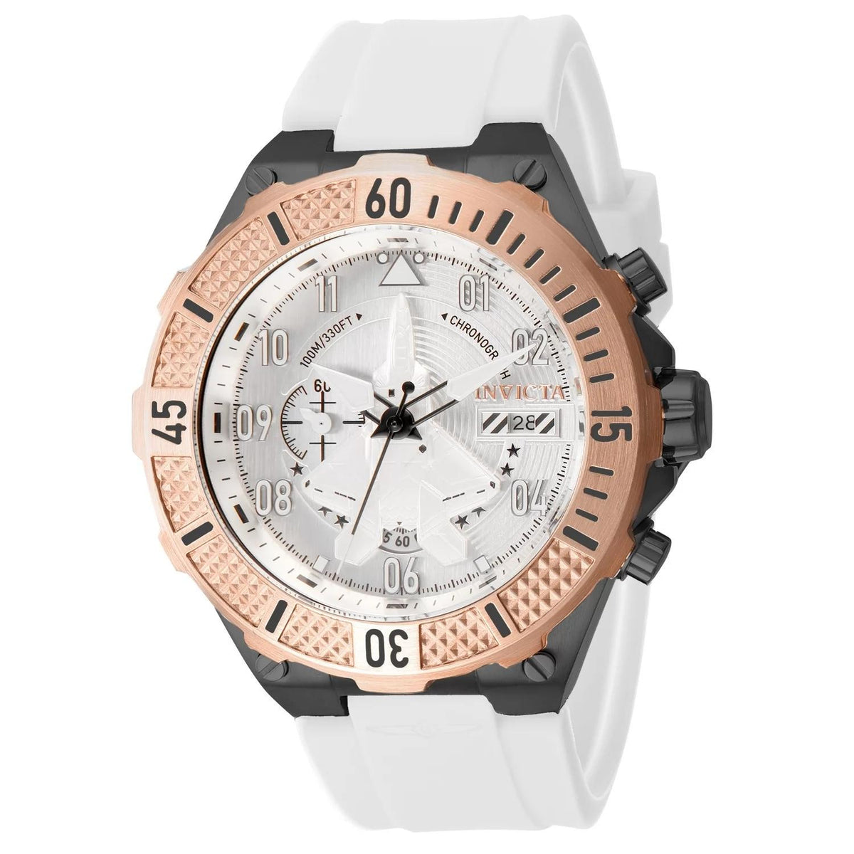 Invicta 39894 watch with white dial and silicon band