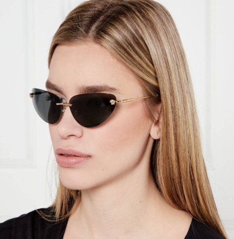 Versace 0VE2281- Gold/Dark Grey 64mm New Sunglasses