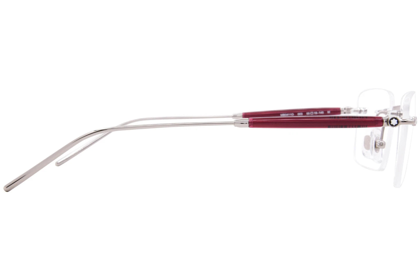 Mont Blanc MB0411o-003 eyeglasses in silver frame with clear lenses