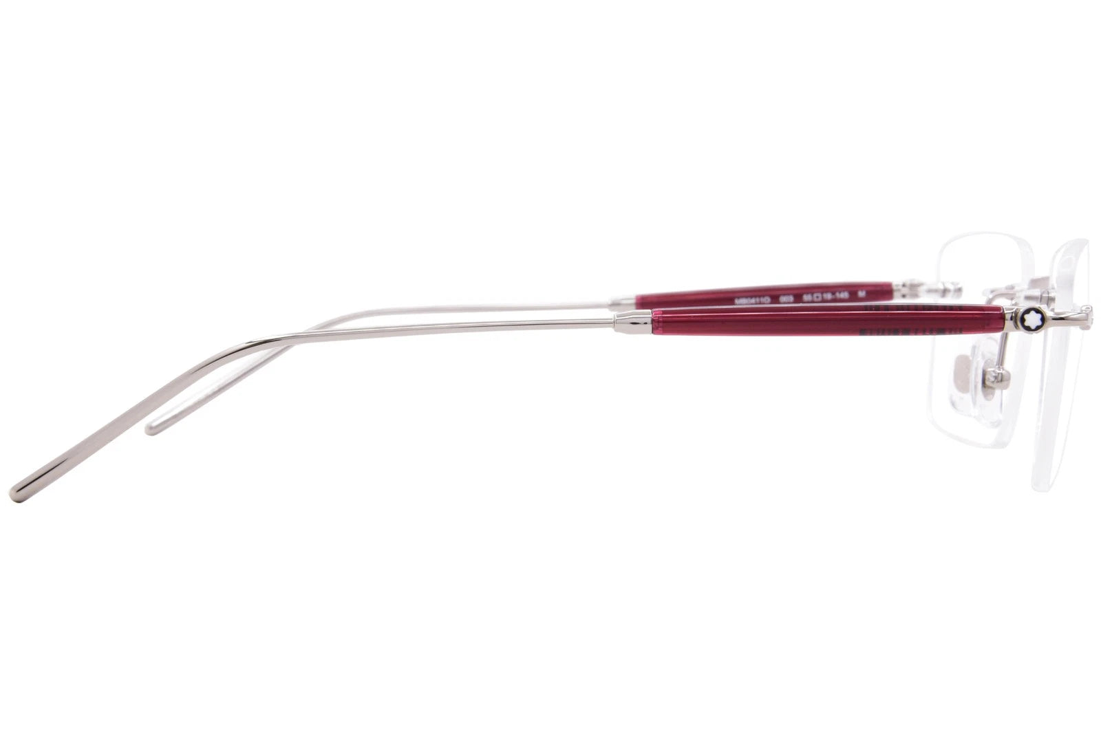 Mont Blanc MB0411o-003 eyeglasses in silver frame with clear lenses