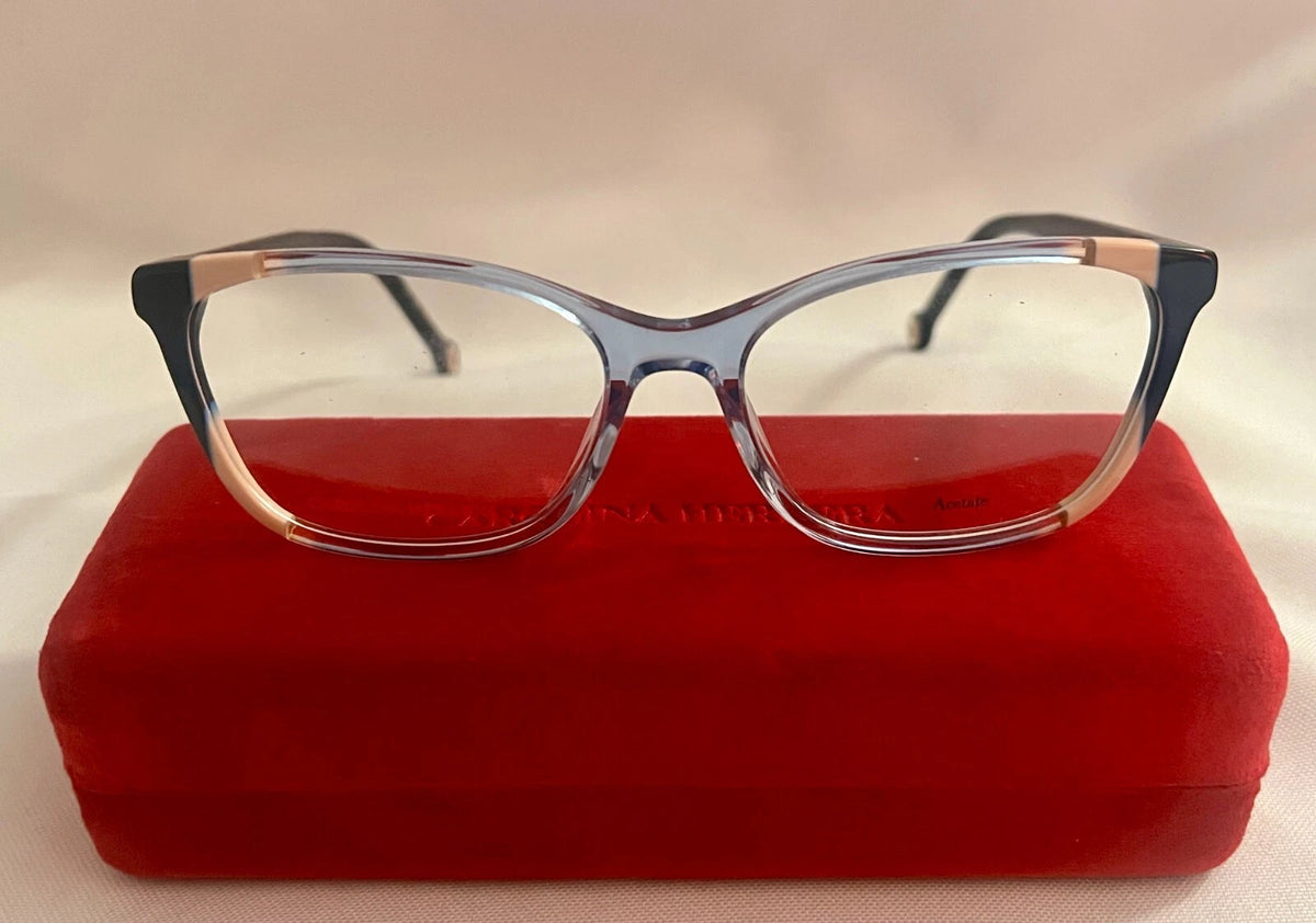 Carolina Herrera HER-0124 1ZN Blue Rectangle Eyeglasses 54mm Eyeglasses