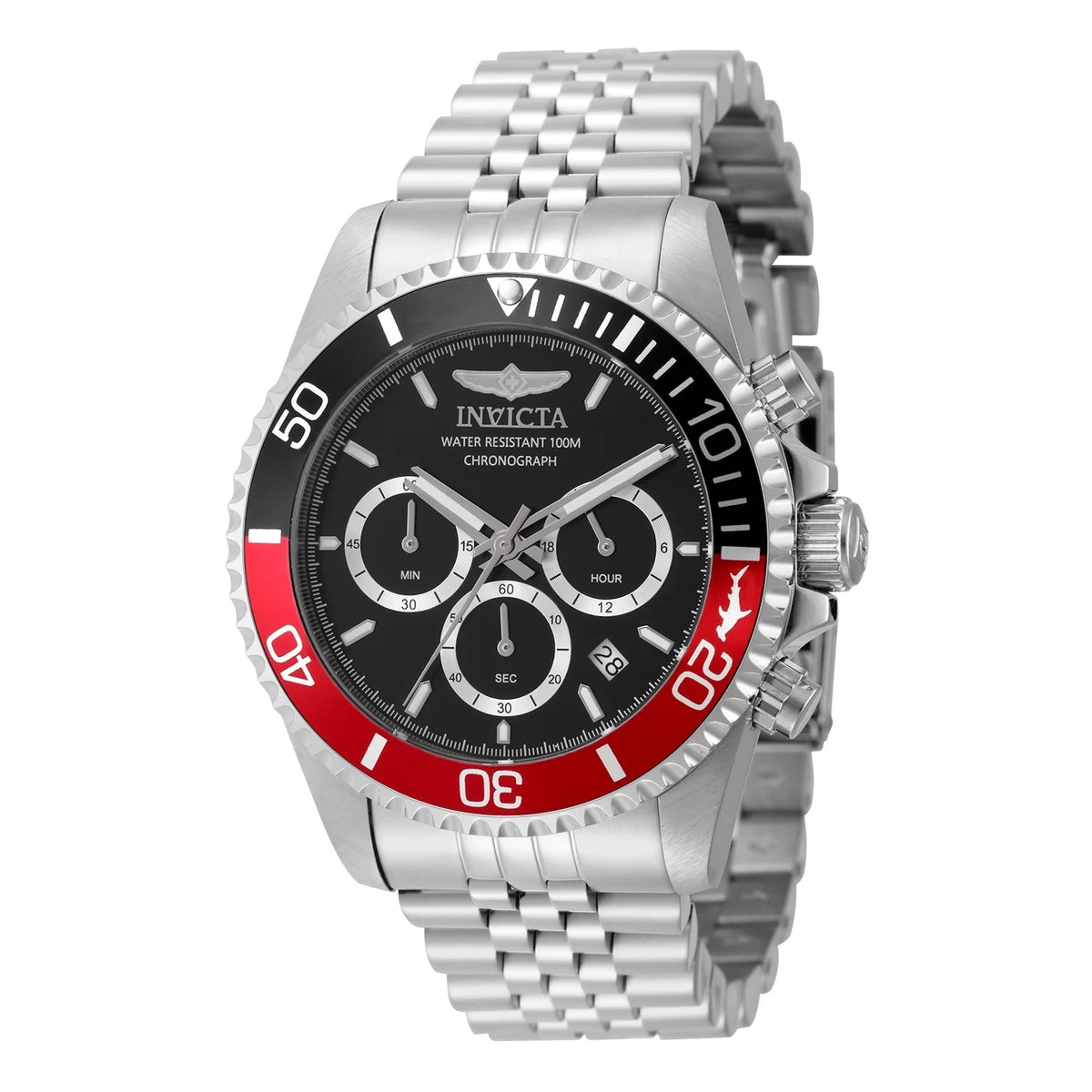 Invicta 49838 Quartz Watch Black Dial Stainless Steel 43mm Men